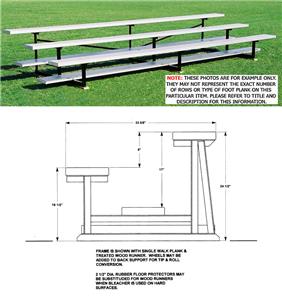 Bleachers 2 ROW Non-Elev Low Rise No Aisles
