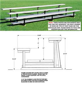 Bleachers, 2 ROW Non-Elev Low Rise No Aisles
