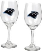 NFL Carolina Panthers 2 Piece Wine Glass Set