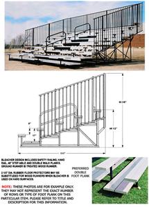 Bleachers 5 ROW Non-Elevated w/Aisles/Handrail