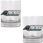 NFL Carolina Panthers 2 piece Rocks Glass Set
