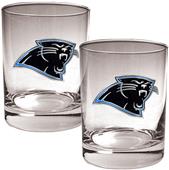 NFL Carolina Panthers 14oz 2 piece Rocks Glass Set