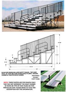 Bleachers 8 ROW Non-Elevated w/Aisles/Handrail