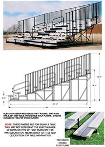 Bleachers 10 ROW Non Elevated w/Aisles/Handrail