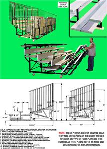 Folding Bleachers 5 Row No Aisles S.A.T.