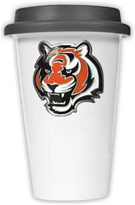NFL Cincinnati Bengals Ceramic Cup with Black Lid
