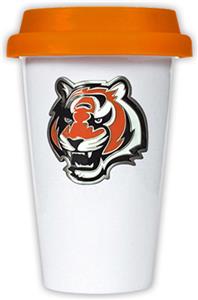NFL Cincinnati Bengals Ceramic Cup with Orange Lid