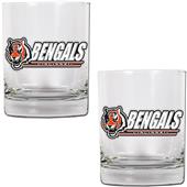 NFL Cincinnati Bengal 14oz 2 piece Rocks Glass Set