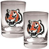 NFL Cincinnati Bengals 2 piece Rocks Glass Set