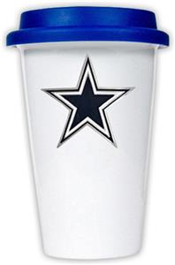 NFL Dallas Cowboys Ceramic Cup with Blue Lid