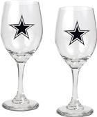 NFL Dallas Cowboys 2 Piece Wine Glass Set