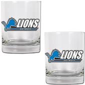 NFL Detroit Lions 14oz 2 piece Rocks Glass Set