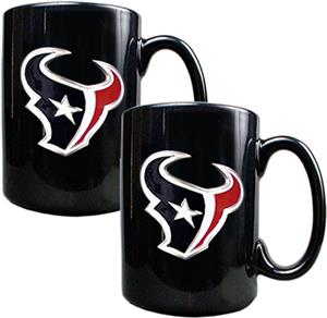 NFL Houston Texans Black Ceramic Mug (Set of 2)