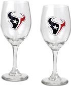 NFL Houston Texans 2 Piece Wine Glass Set