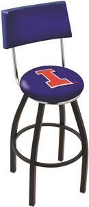 University of Illinois Swivel Back Bar Stool