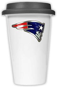 NFL Patriots Ceramic Cup with Black Lid