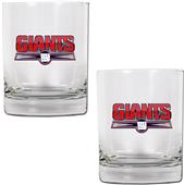 NFL New York Giants 2 piece Rocks Glass Set