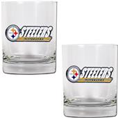 NFL Pittsburgh Steelers 14oz 2 piece Rocks Set