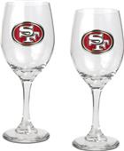 NFL San Francisco 49ers 2 Piece Wine Glass Set