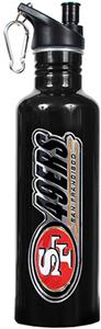 NFL 49ers Black Stainless Steel Water Bottle