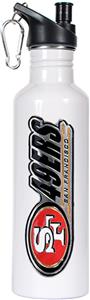 NFL 49ers White Stainless Water Bottle