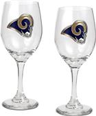 NFL St. Louis Rams 2 Piece Wine Glass Set