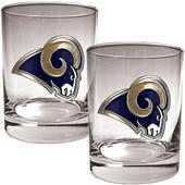 NFL St. Louis Rams 2 piece Rocks Glass Set