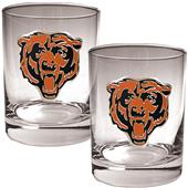 NFL Chicago Bears 2 piece Rocks Glass Set