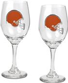 NFL Cleveland Browns 2 Piece Wine Glass Set