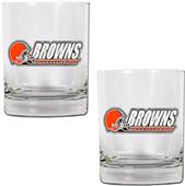NFL Cleveland Browns 14oz 2 piece Rocks Glass Set