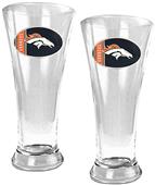 NFL Denver Broncos 2 Piece Pilsner Glass Set