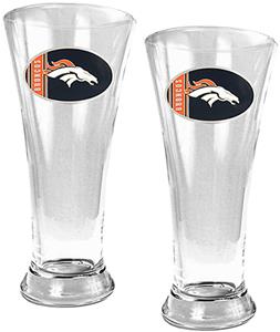 NFL Denver Broncos 2 Piece Pilsner Glass Set