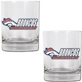 NFL Denver Broncos 2 piece Rocks Glass Set