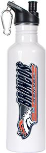 NFL Denver Broncos White Stainless Water Bottle