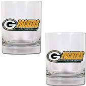 NFL Green Bay Packers 14oz 2 piece Rocks Glass Set