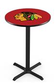 Chicago Blackhawks NHL Red Pub Table X Style Base