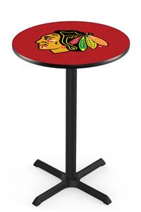 Chicago Blackhawks NHL Red Pub Table X Style Base