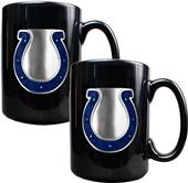 NFL Indianapolis Colts Black Ceramic Mug Set of 2