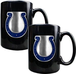 NFL Indianapolis Colts Black Ceramic Mug Set of 2
