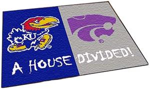 Fan Mats Kansas/K-State House Divided Mat