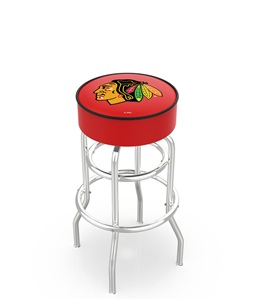 Chicago Blackhawks Red NHL Double-Ring Bar Stool