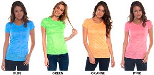 In Your Face Apparel Junior Neon Burnout Tees