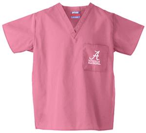 University of Alabama Pink Classic Scrub Tops
