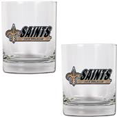 NFL New Orleans Saints 2 piece Rocks Glass Set