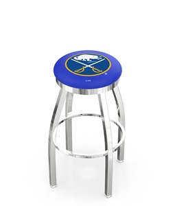 Buffalo Sabres NHL Flat Ring Chrome Bar Stool