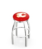 Calgary Flames NHL Flat Ring Chrome Bar Stool Calgary Flames NHL Flat Ring Chrome Bar Stool