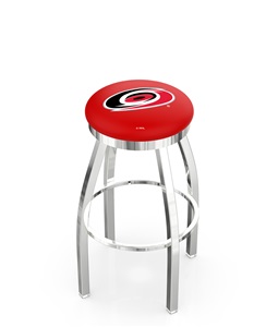 Carolina Hurricanes NHL Flat Ring Chrome Bar Stool