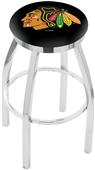 Chicago Blackhawks NHL Flat Ring Chrome Bar Stool