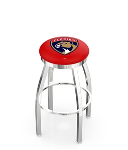 Florida Panthers NHL Flat Ring Chrome Bar Stool
