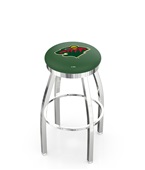 Minnesota Wild NHL Flat Ring Chrome Bar Stool Minnesota Wild NHL Flat Ring Chrome Bar Stool